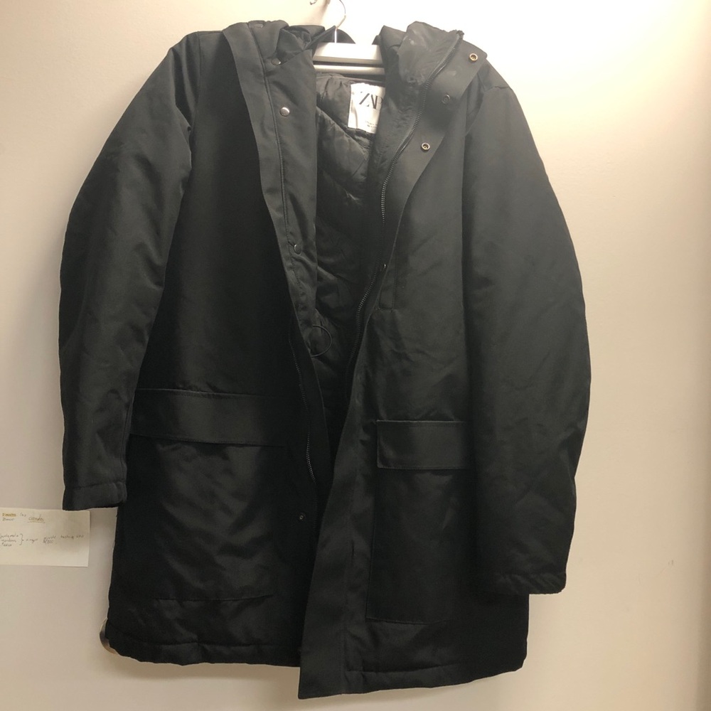 Zara Men's Black Puffer Coat
